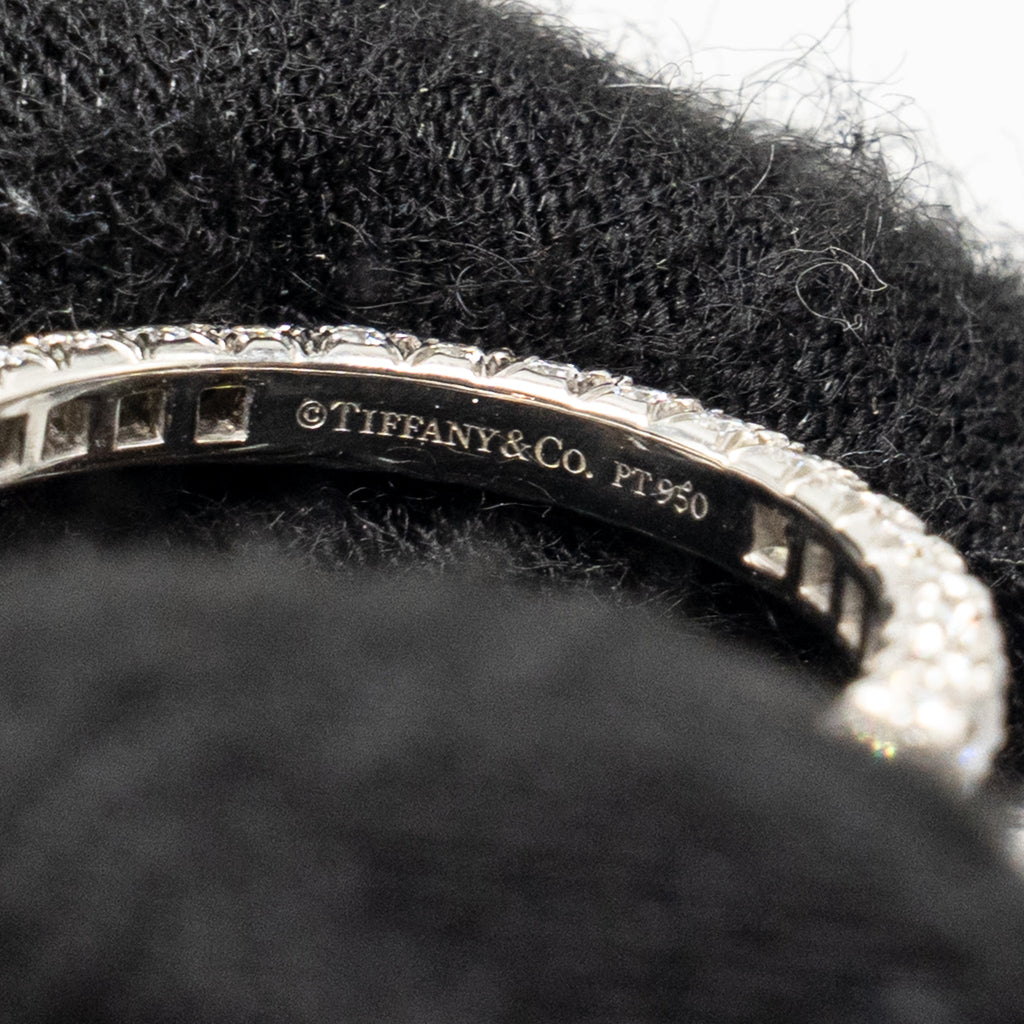 TIFFANY NARROW ETOILE BAND RING PLATINUM DIAMONDS PAVE