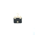 CHANEL 23C RESIN CLASSIC FLAP BROOCH BLACK/LIGHT GOLD TONE