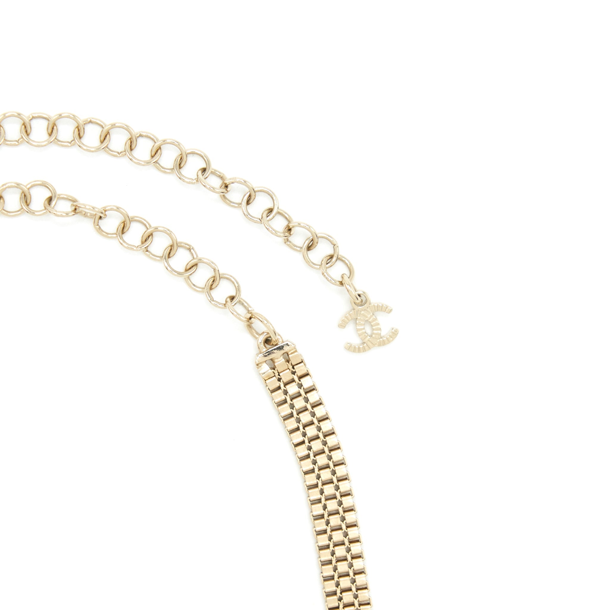 CHANEL ROUND CC LOGO CHOKER GOLD TONE