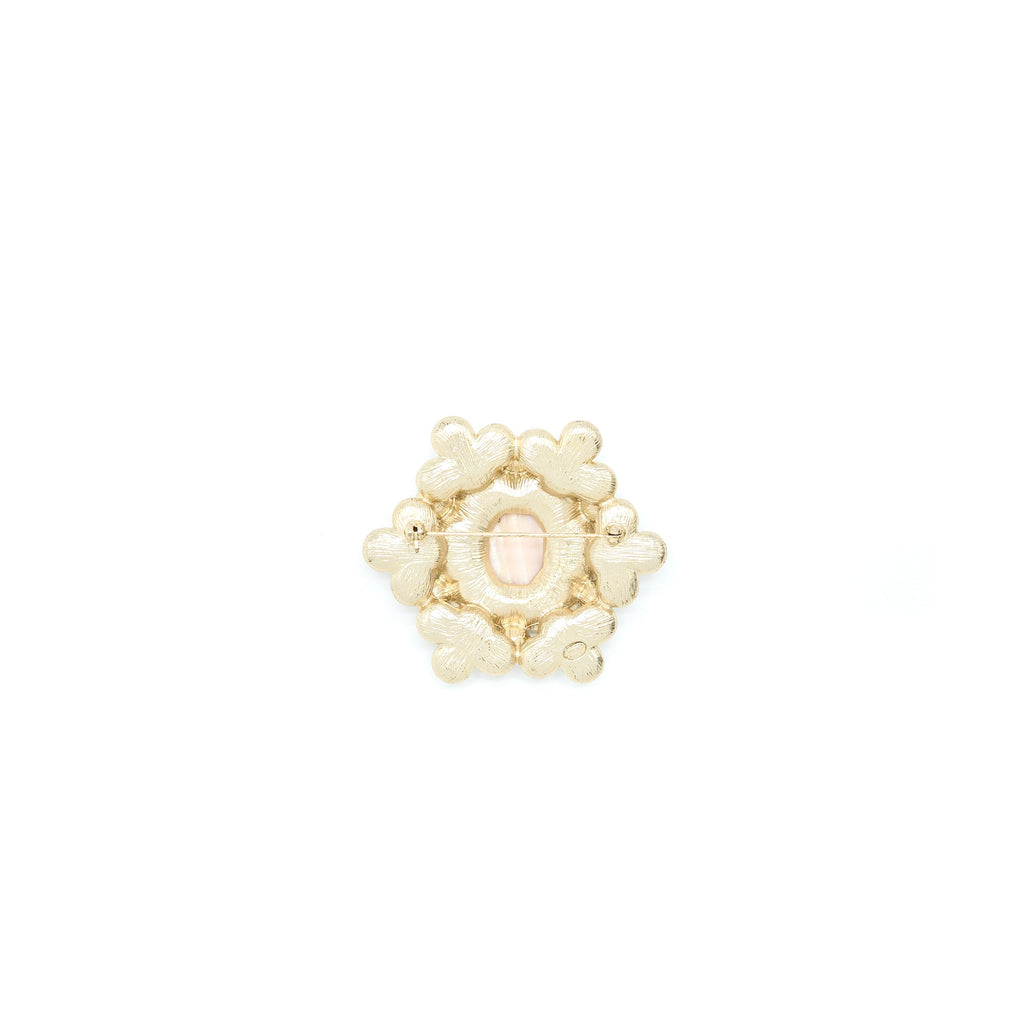 CHANEL CAMELLIA/PEARL/CC LOGO BROOCH LIGHT GOLD TONE