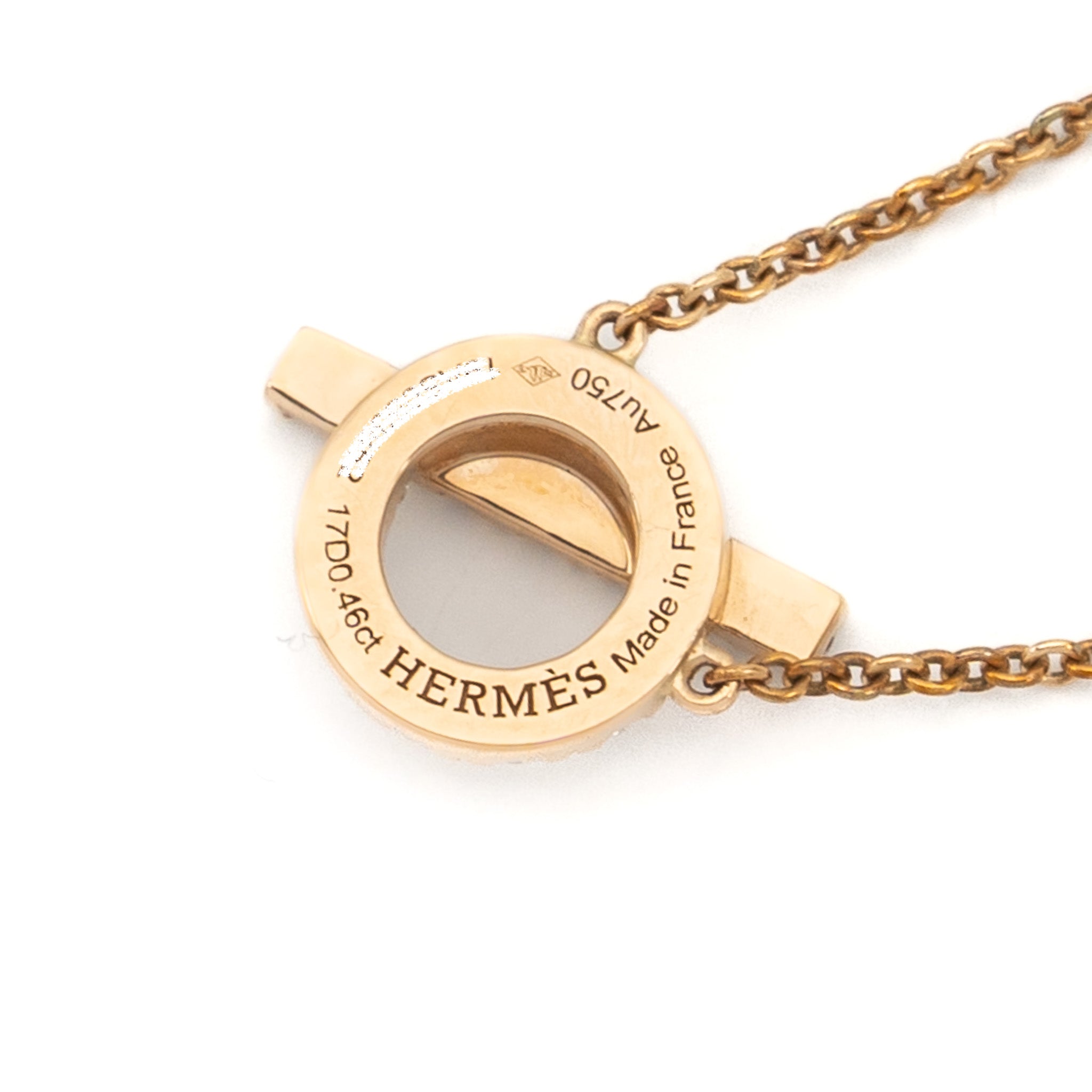 HERMES FINESSE PENDANT ROSE GOLD, DIAMONDS