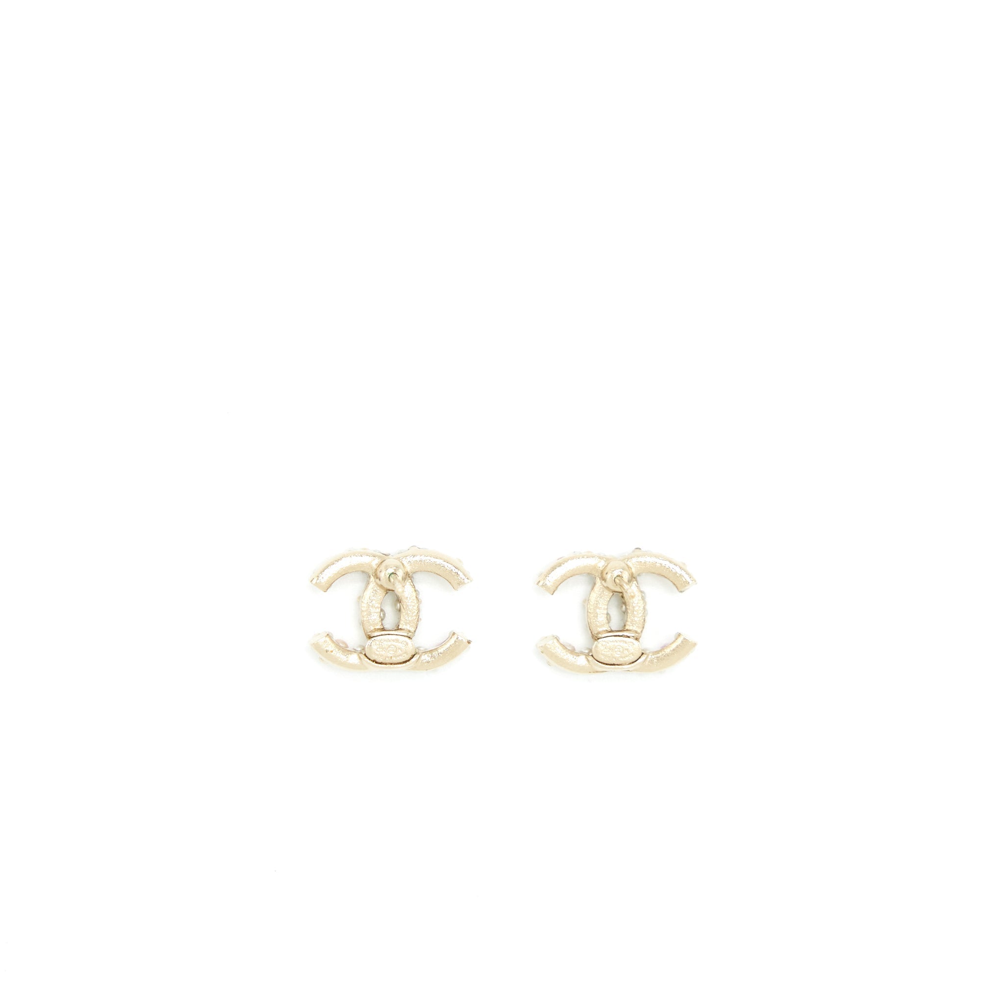CHANEL CC PEARL EARRINGS WITH MULTICOLOURED PEARLS LGHW