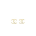 CHANEL 22S CC LOGO EARRINGS LIGHT GOLD TONE
