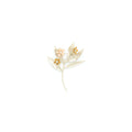 CHANEL LEAF/CAMELLIA/CRYSTAL BROOCH LIGHT GOLD TONE