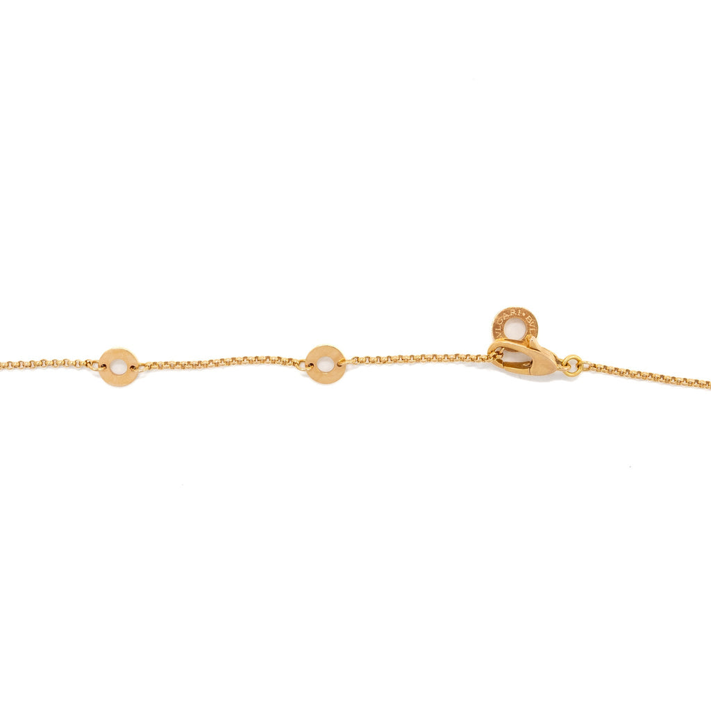 BVLGARI MINI B ZERO NECKLACE ROSE GOLD PAVED DIAMONDS
