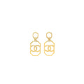 CHANEL GIANT CC LOGO DROPPED/PEARL EARCLIPS GOLD TONE