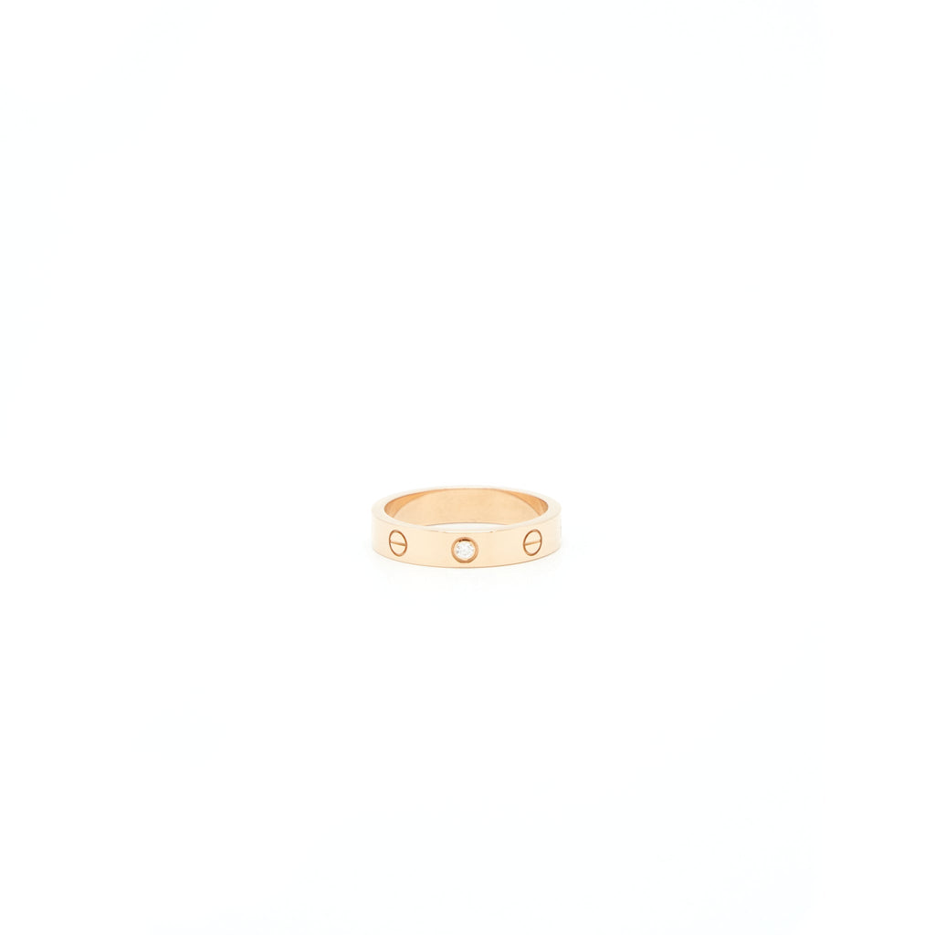 CARTIER LOVE RING WITH ONE DIAMOND ROSE GOLD