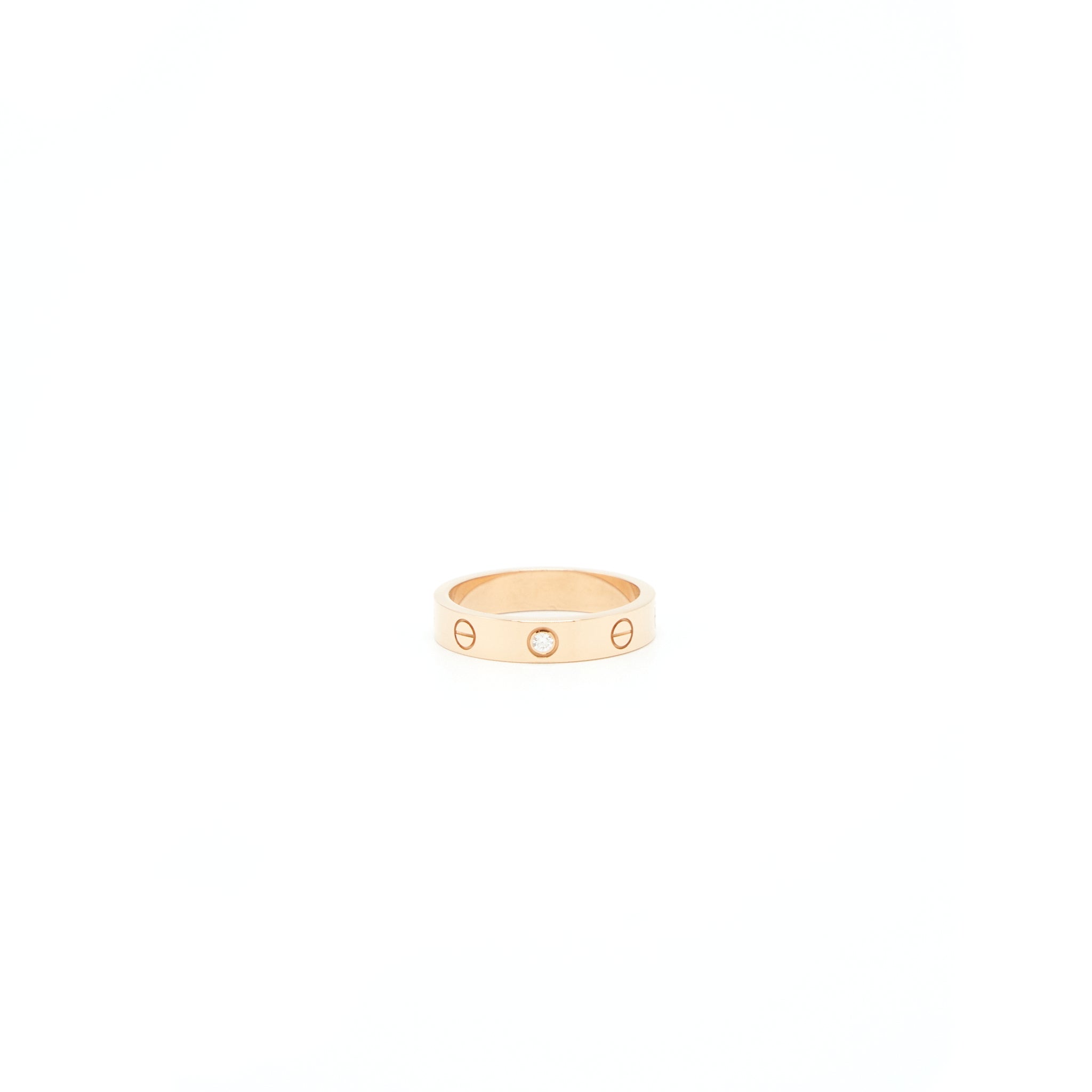 CARTIER LOVE RING WITH ONE DIAMOND ROSE GOLD