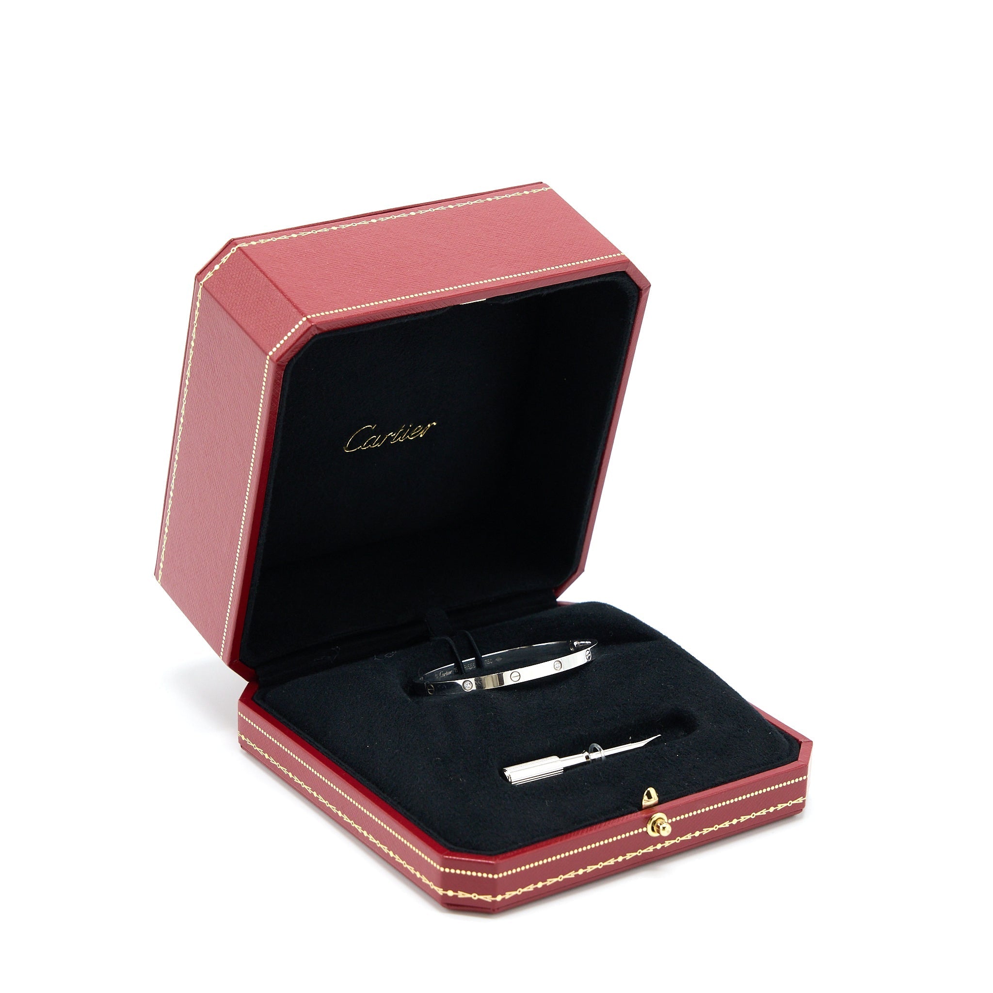 CARTIER LOVE BRACELET WHITE GOLD 6 DIAMONDS