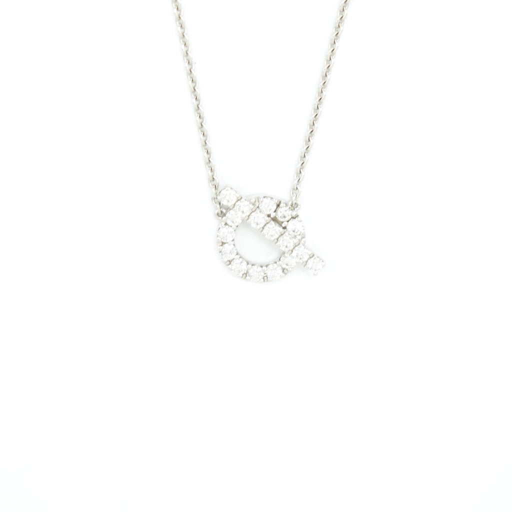 HERMES FINESSE PENDANT NECKLACE WHITE GOLD WITH DIAMONDS