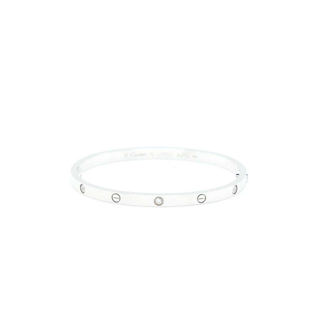CARTIER LOVE BRACELET WHITE GOLD 6 DIAMONDS