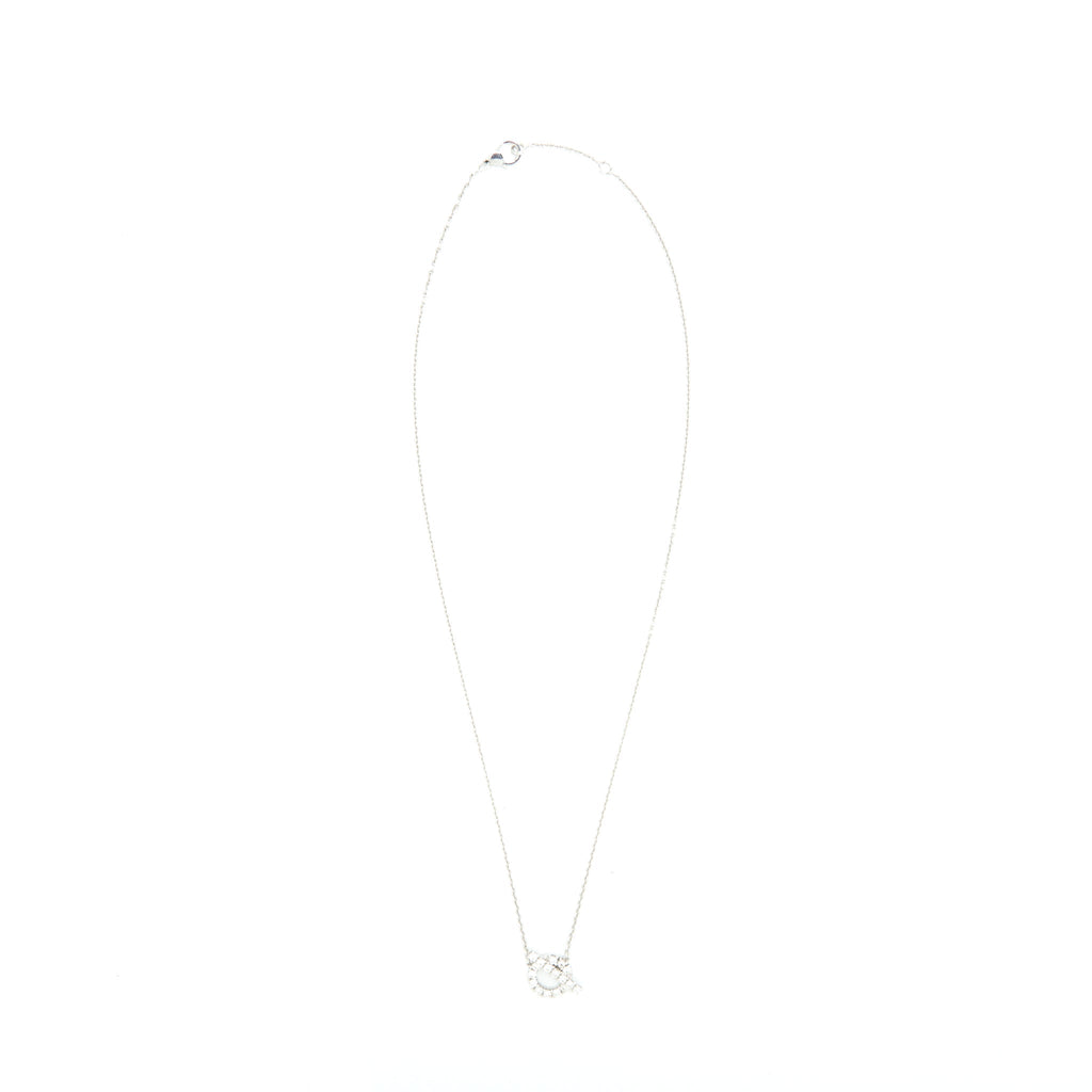 HERMES FINESSE PENDANT NECKLACE WHITE GOLD WITH DIAMONDS