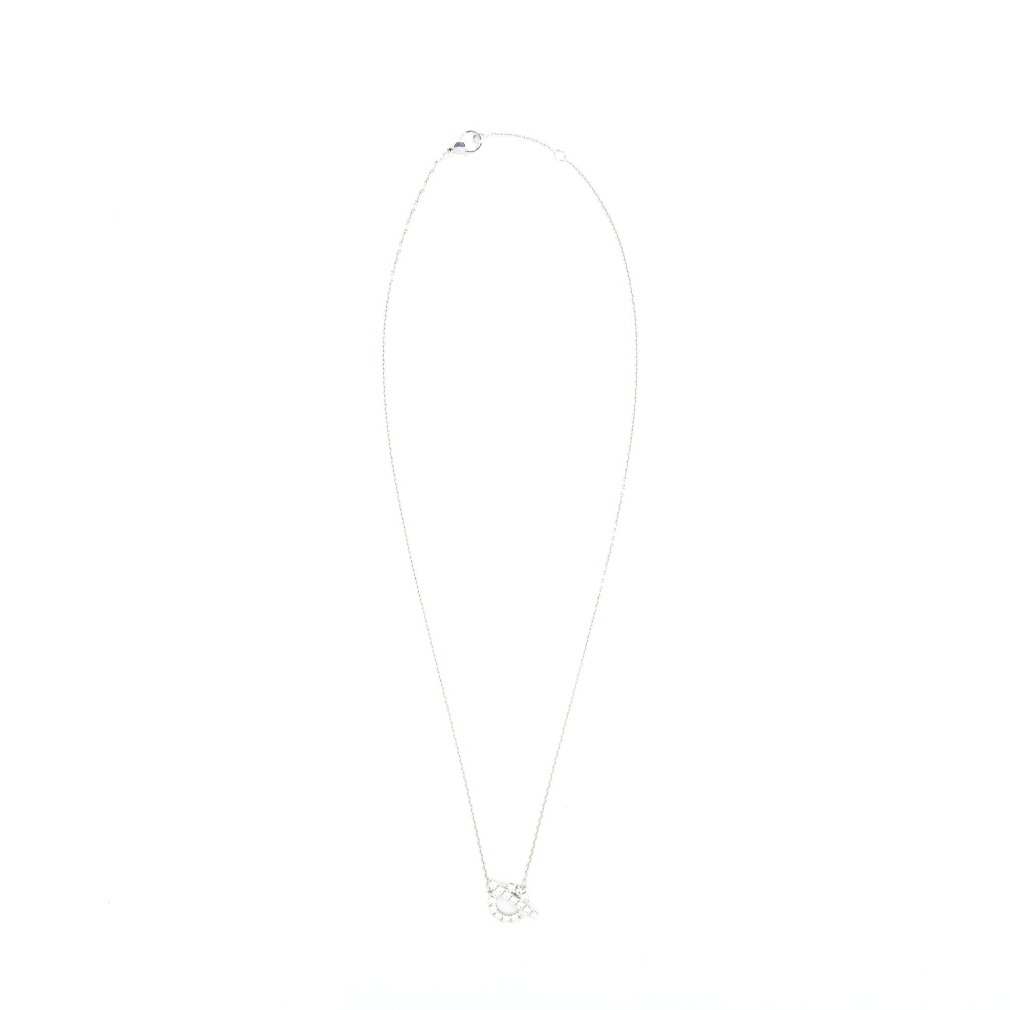 HERMES FINESSE PENDANT NECKLACE WHITE GOLD WITH DIAMONDS