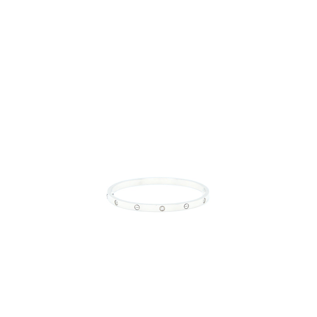 CARTIER LOVE BRACELET WHITE GOLD 6 DIAMONDS