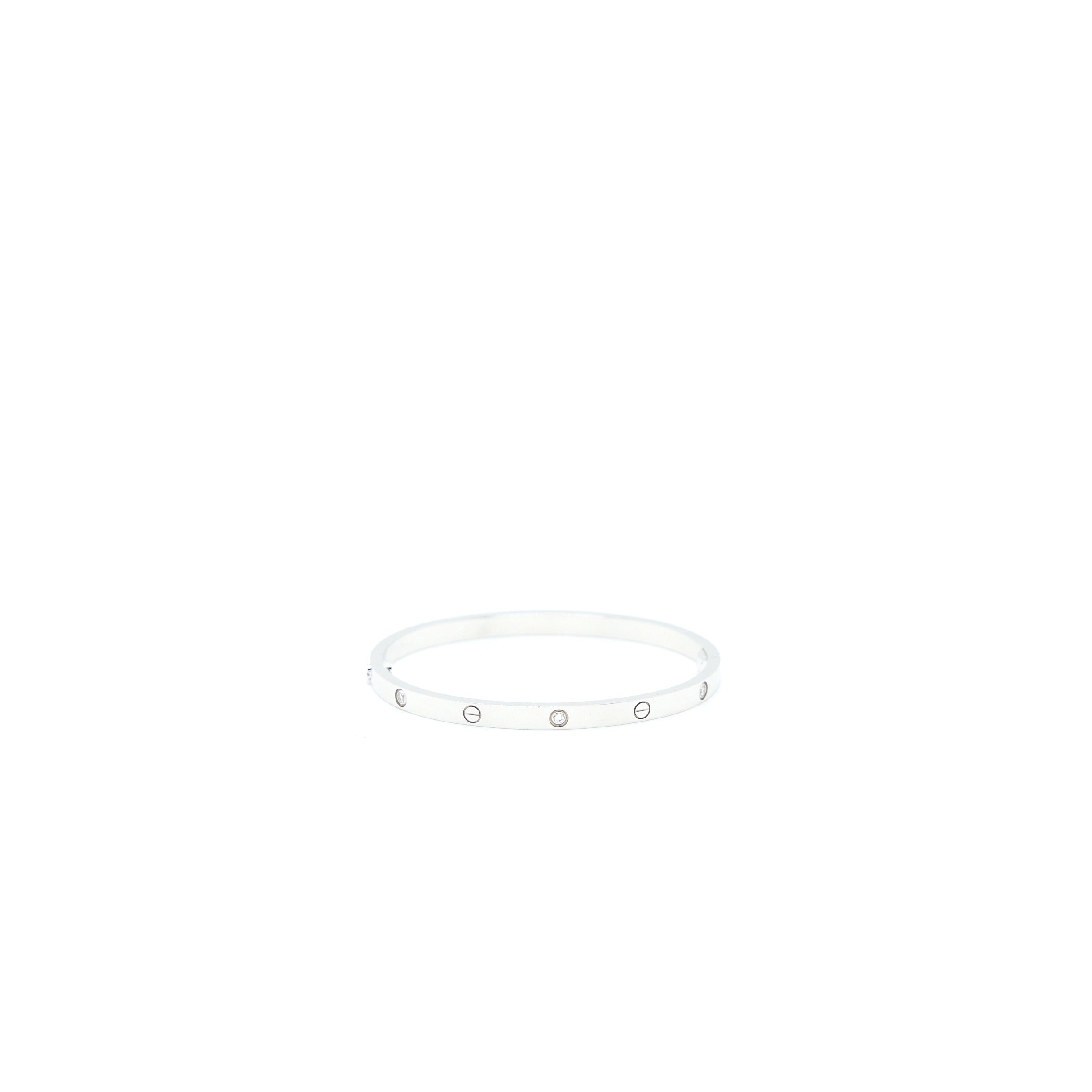 CARTIER LOVE BRACELET WHITE GOLD 6 DIAMONDS