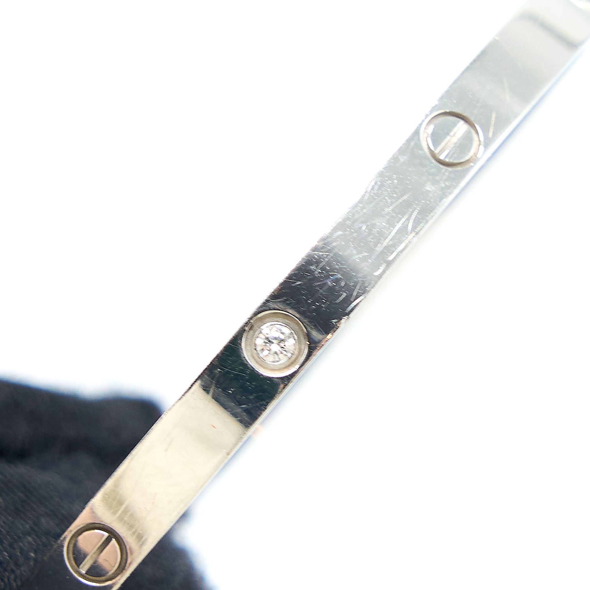 CARTIER LOVE BRACELET WHITE GOLD 6 DIAMONDS