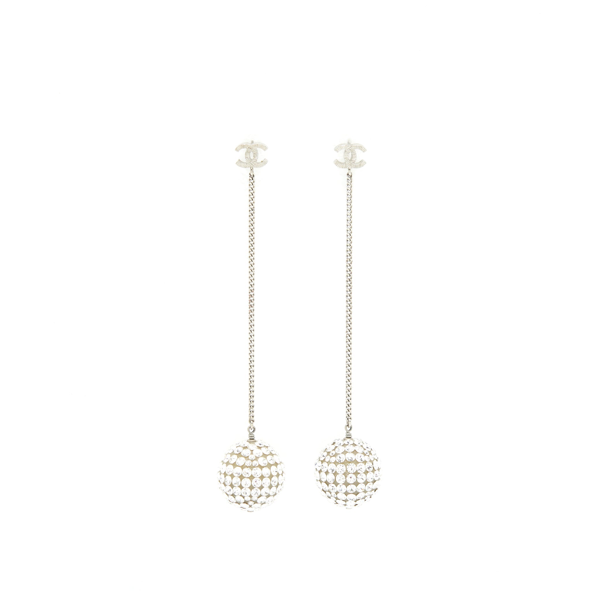 CHANEL DROP BALL CRYSTAL EARRINGS SHW