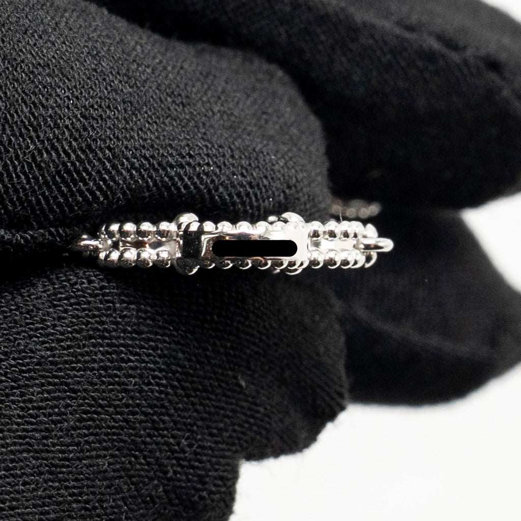 VAN CLEEF & ARPELS VINTAGE ALHAMBRA BRACELET 5 MOTIFS WHITE GOLD/DIAMONDS/ONYX