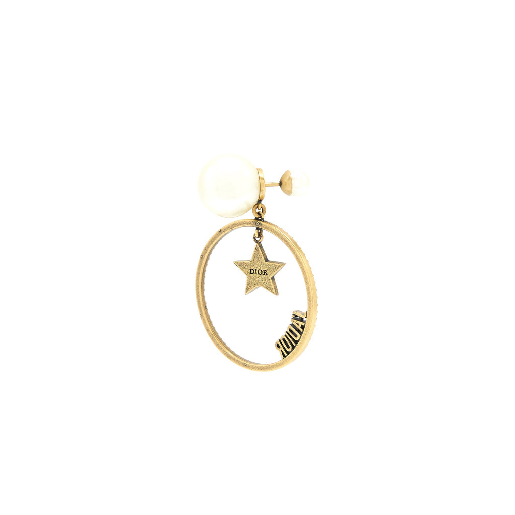 DIOR J'ADIOR ROUND DROP PEARL EARRINGS WITH CRYSTAL GHW