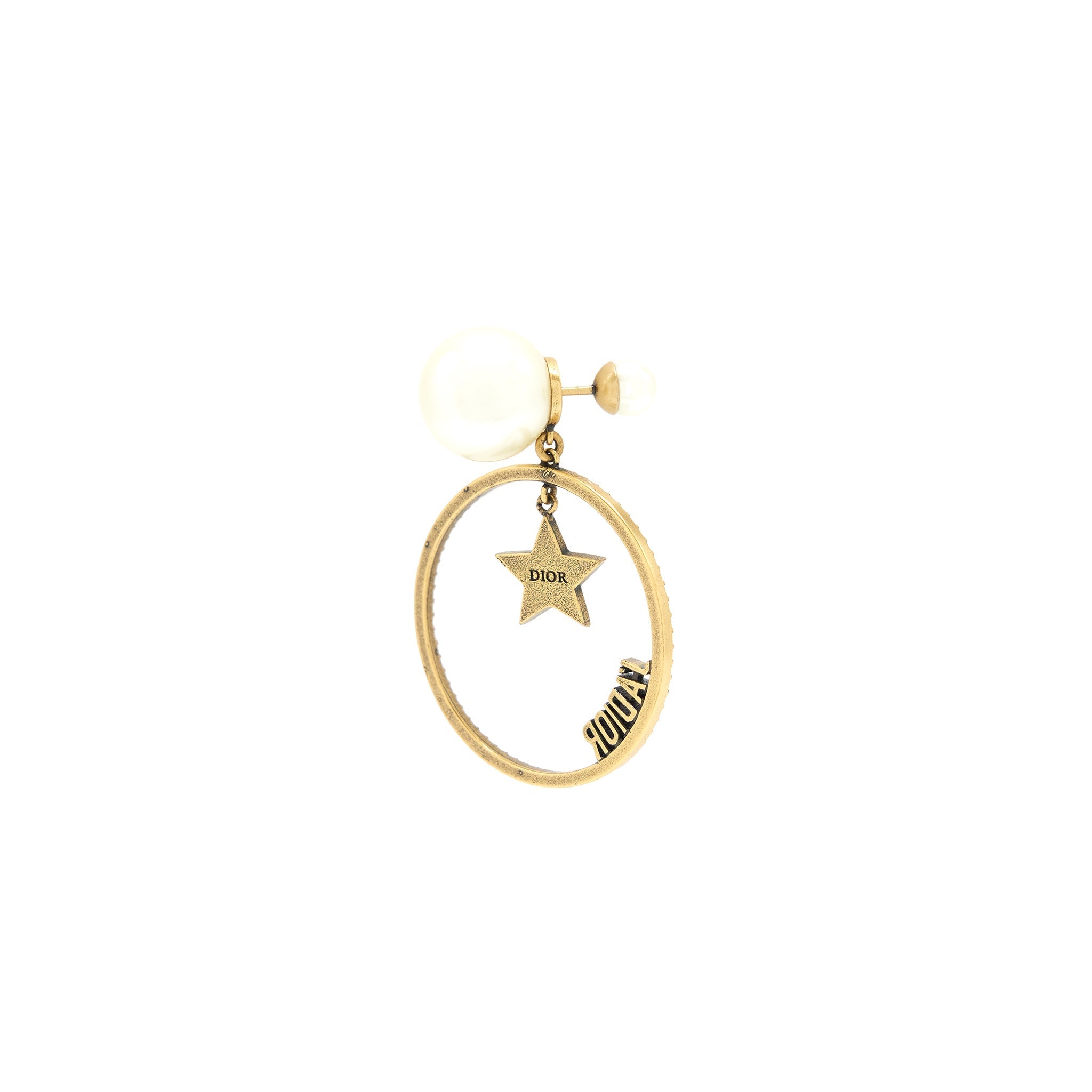 DIOR J'ADIOR ROUND DROP PEARL EARRINGS WITH CRYSTAL GHW