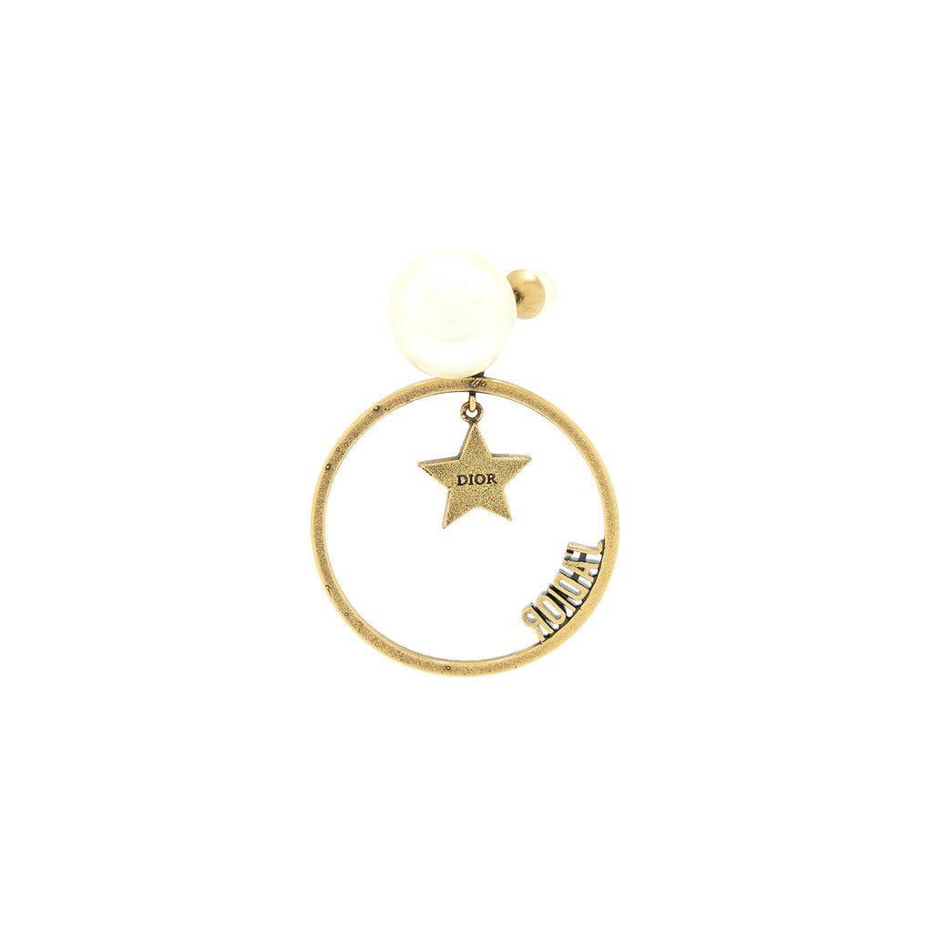 DIOR J'ADIOR ROUND DROP PEARL EARRINGS WITH CRYSTAL GHW