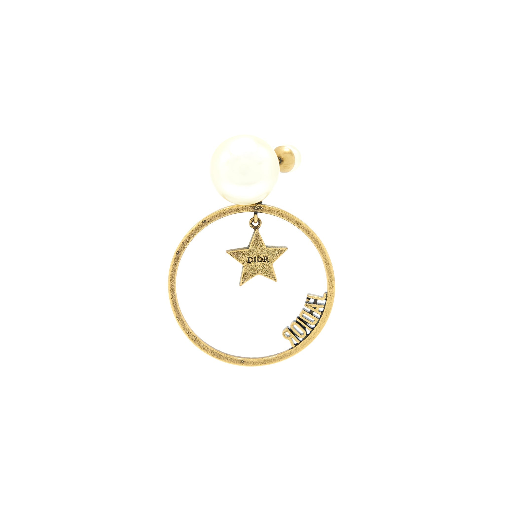DIOR J'ADIOR ROUND DROP PEARL EARRINGS WITH CRYSTAL GHW