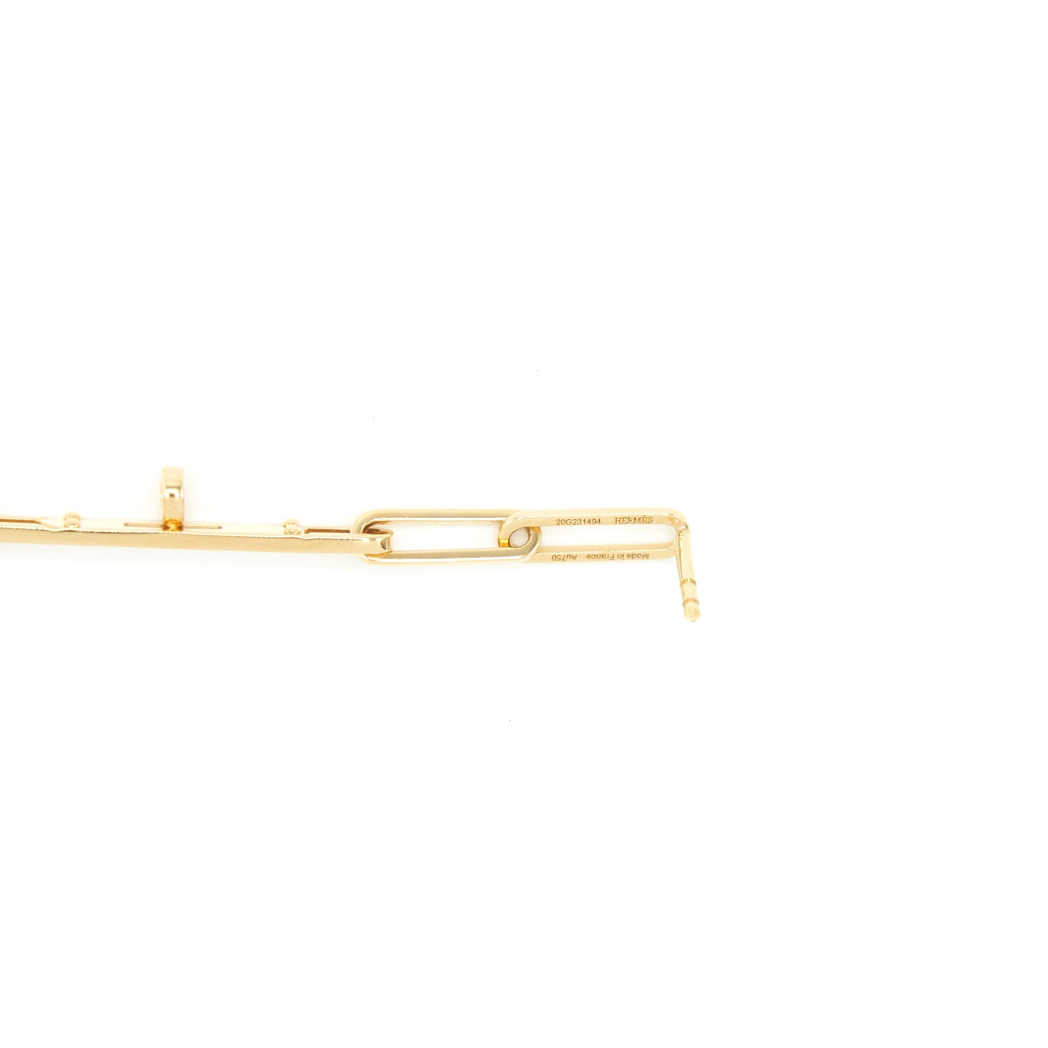 HERMES KELLY CHAIN EARRINGS YELLOW GOLD