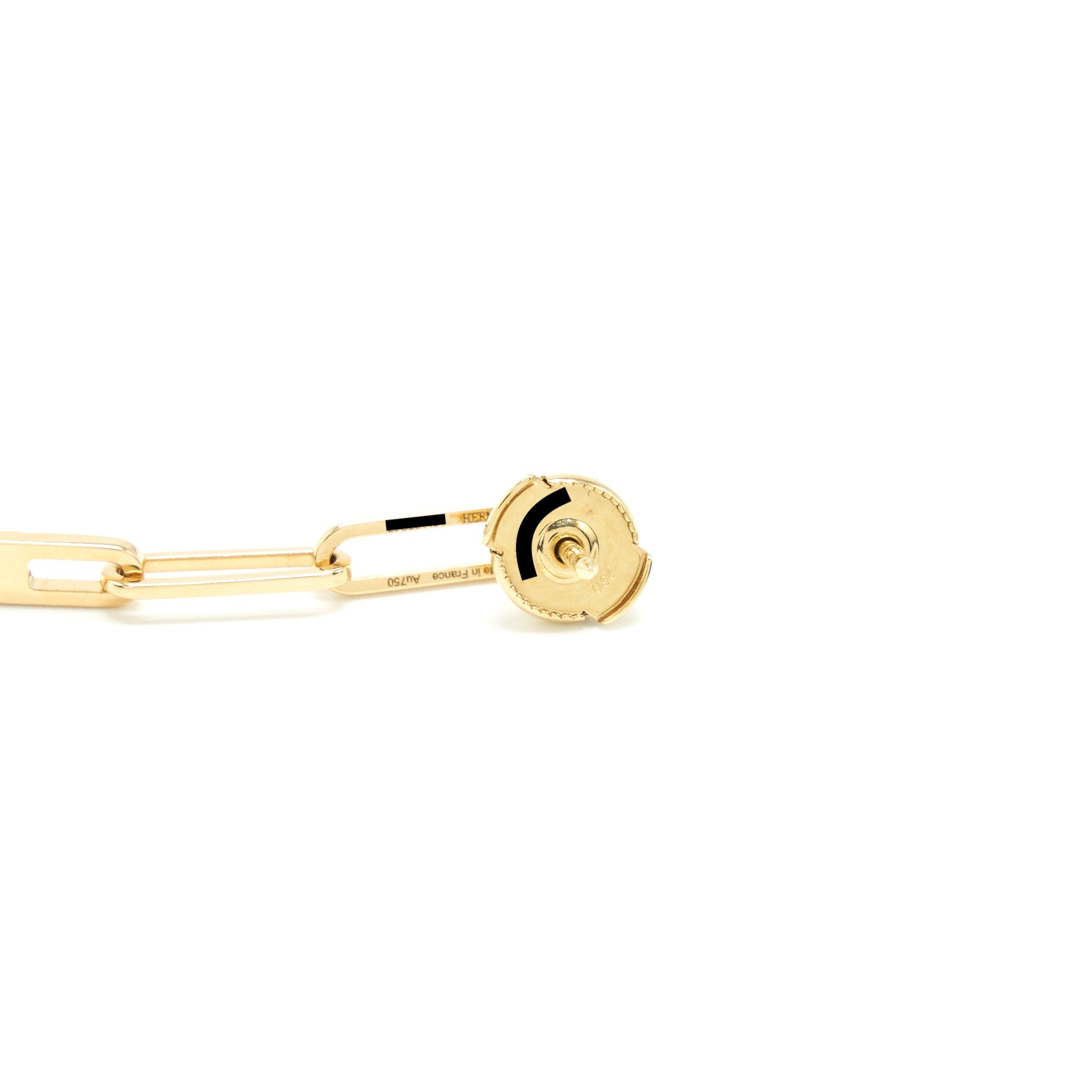 HERMES KELLY CHAIN EARRINGS YELLOW GOLD