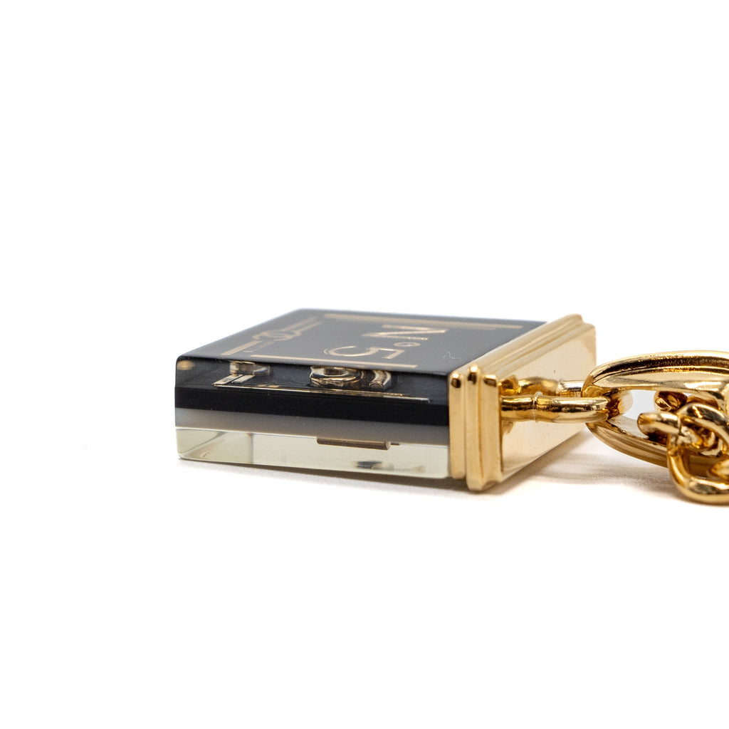 CHANEL NO.5 CHAIN BRACELET BLACK / WHITE GHW
