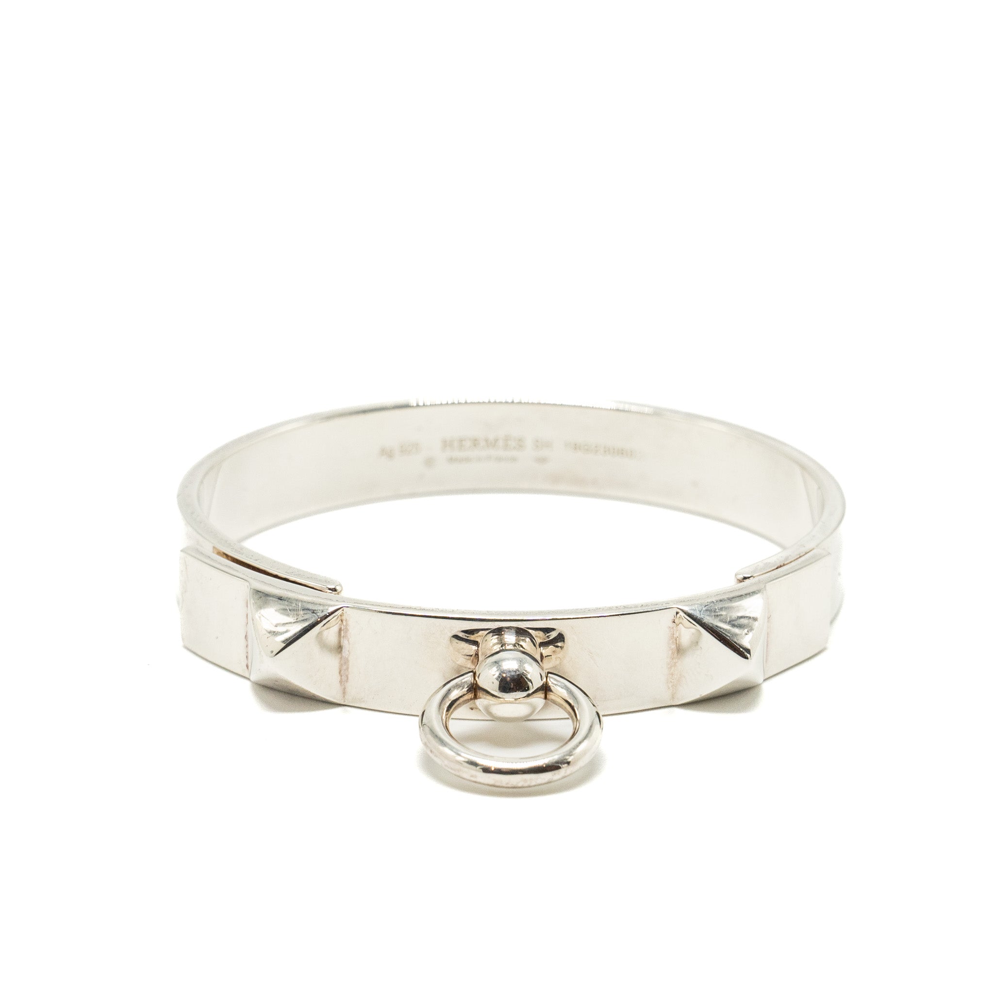 HERMES COLLIER DE CHIEN BRACELET STERLING SILVER