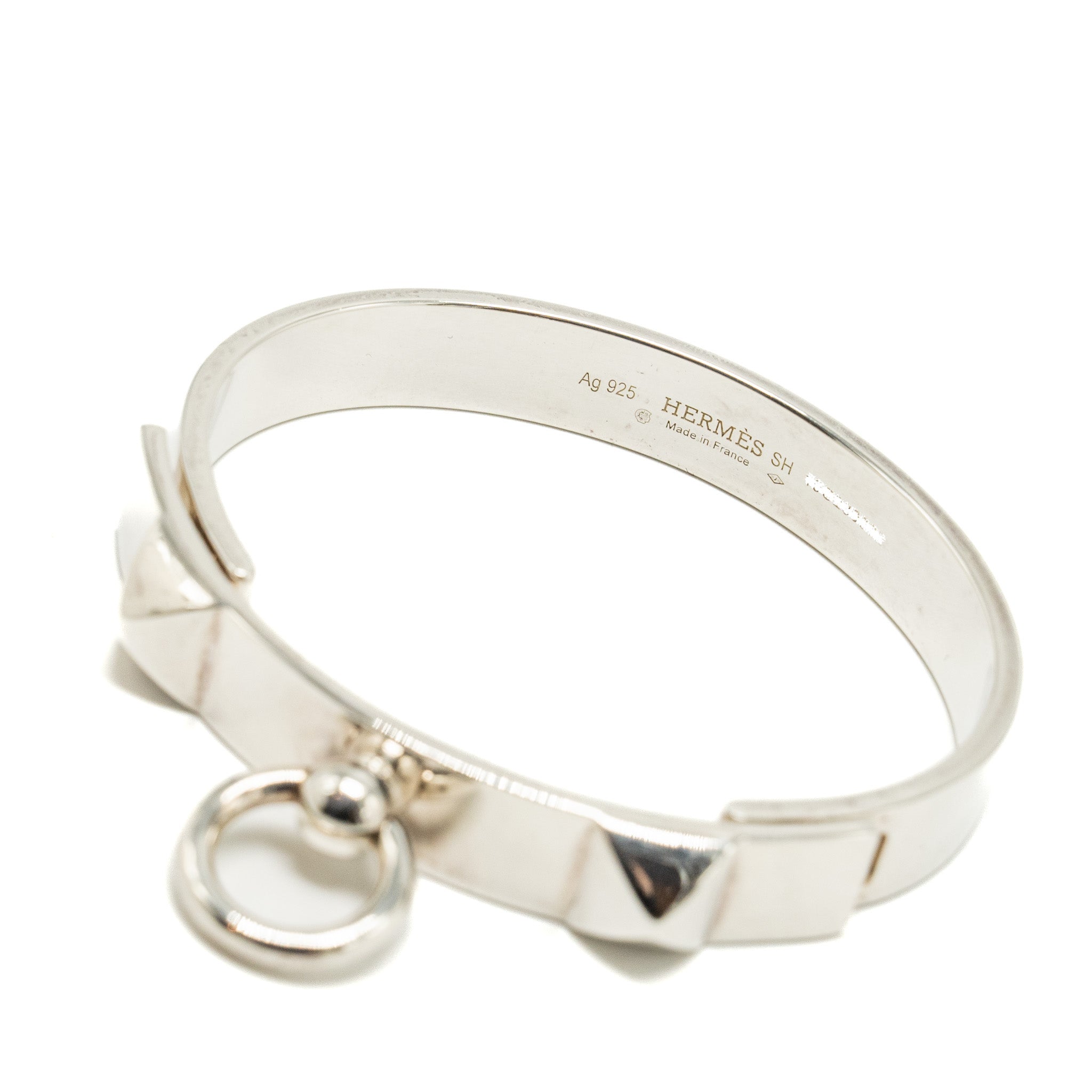 HERMES COLLIER DE CHIEN BRACELET STERLING SILVER
