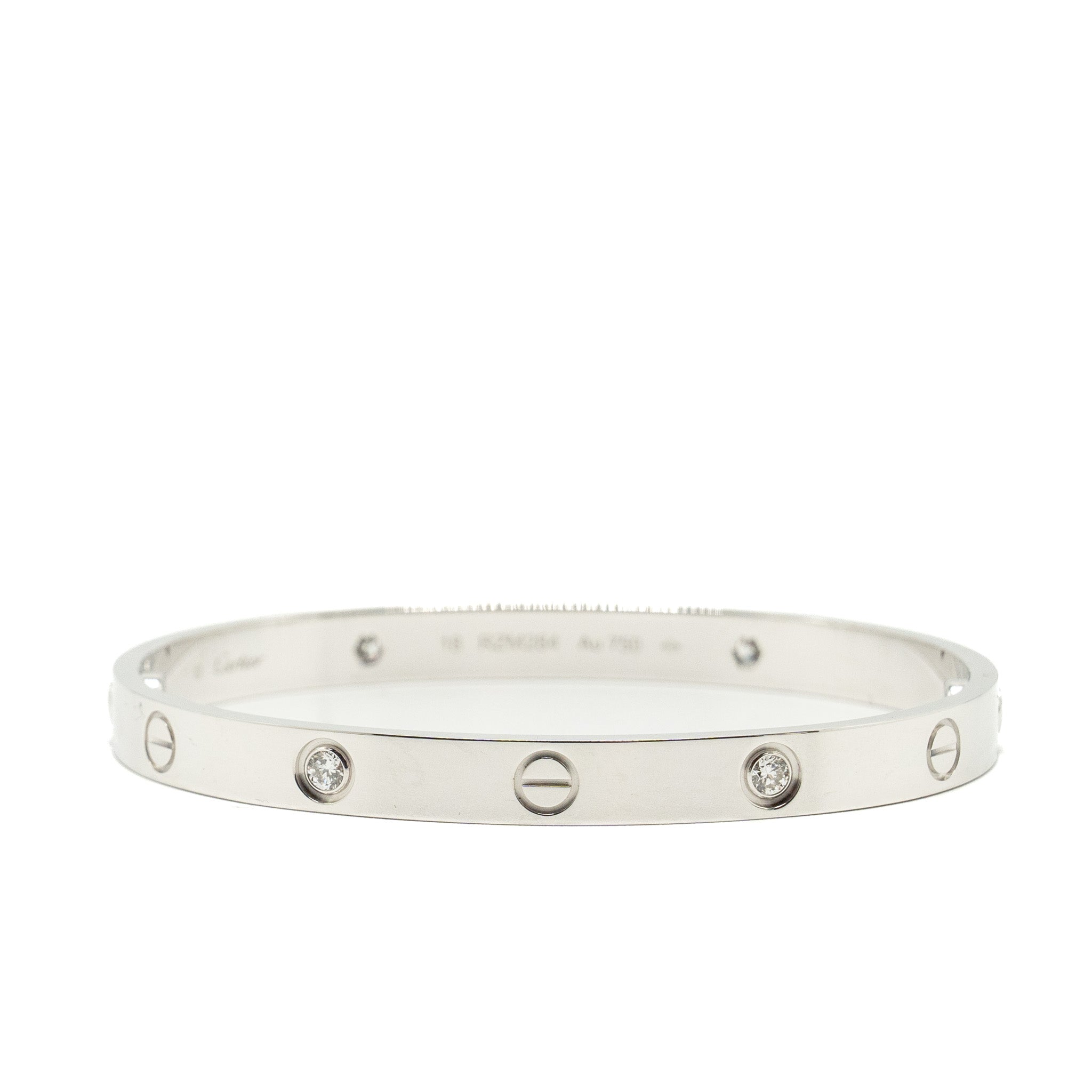 CARTIER LOVE BRACELET WHITE GOLD, 4 DIAMONDS
