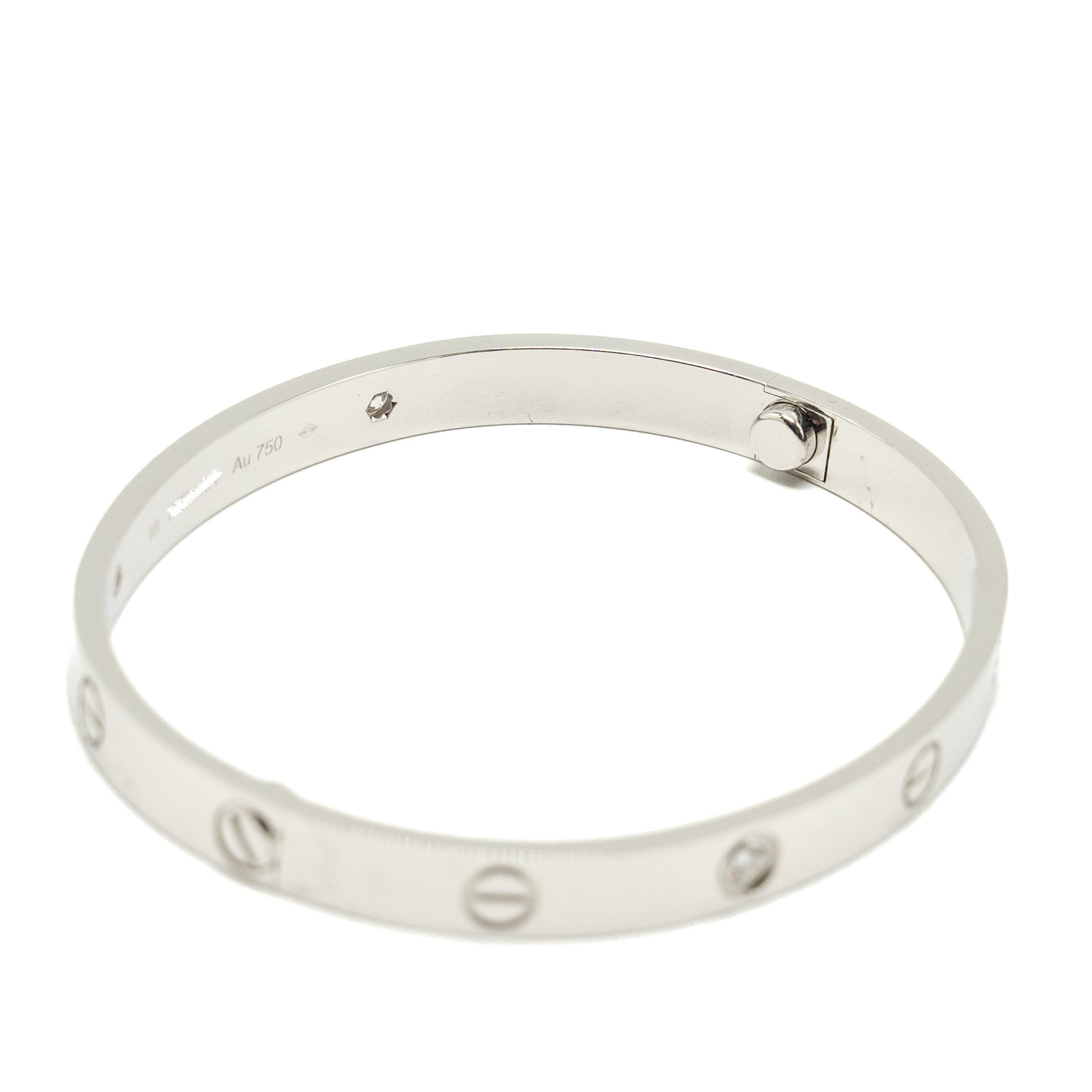 CARTIER LOVE BRACELET WHITE GOLD, 4 DIAMONDS
