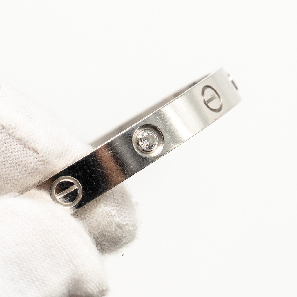 CARTIER LOVE BRACELET WHITE GOLD WITH 4 DIAMONDS