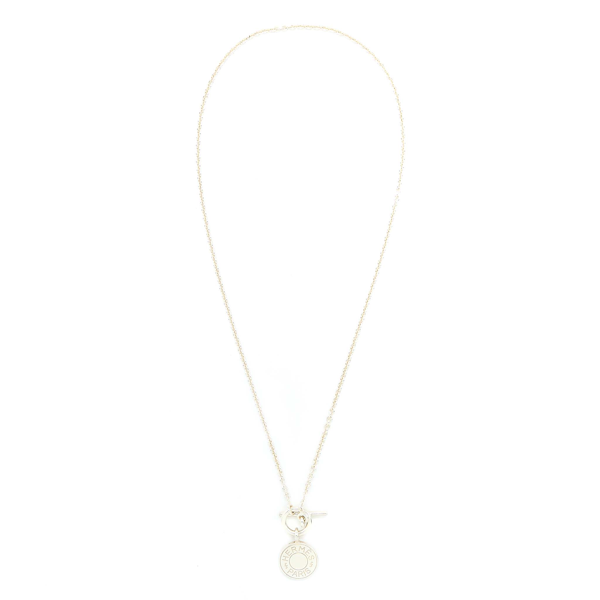 HERMES AMULETTES H CONFETTIS NECKLACE STERLING SILVER