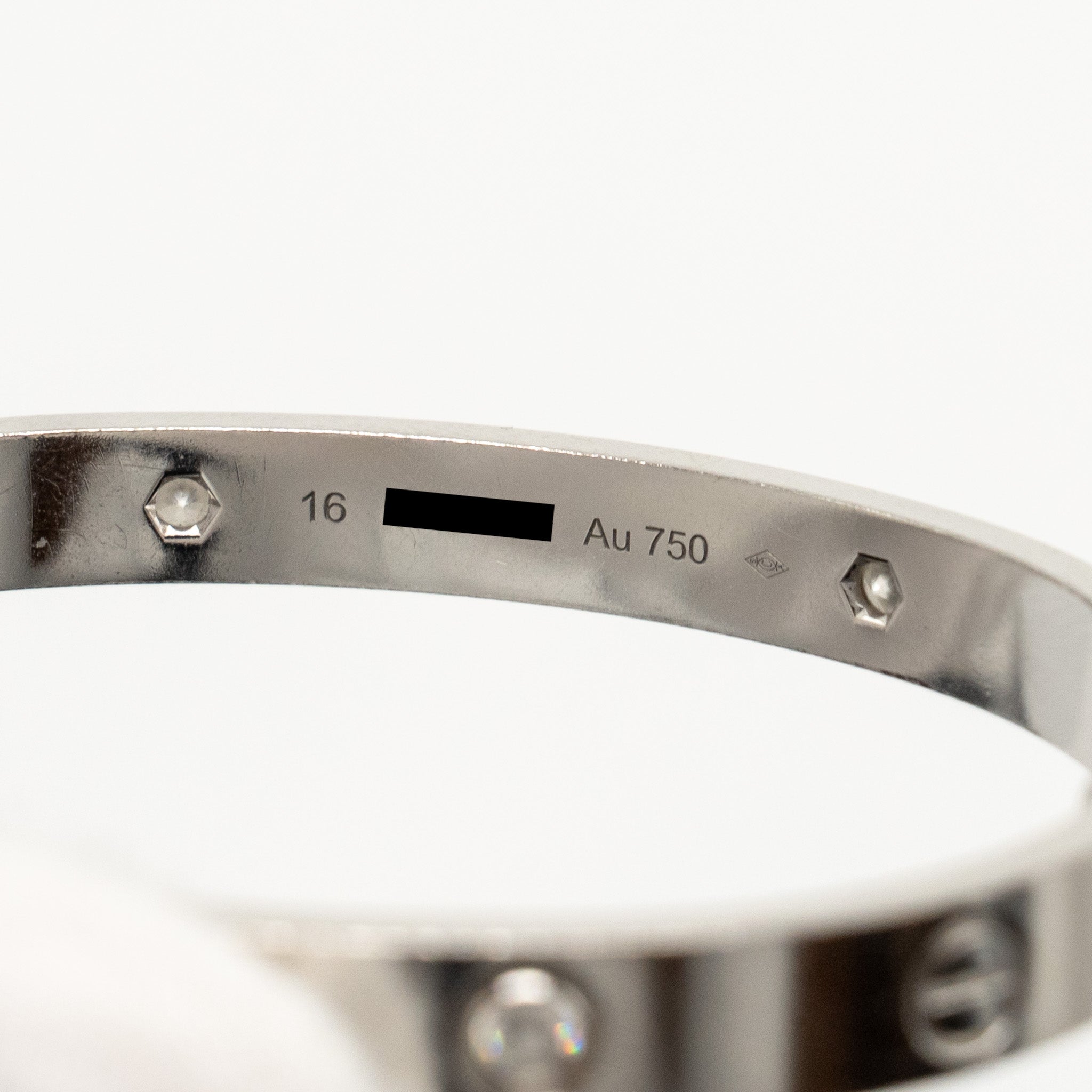 CARTIER LOVE BRACELET WHITE GOLD WITH 4 DIAMONDS