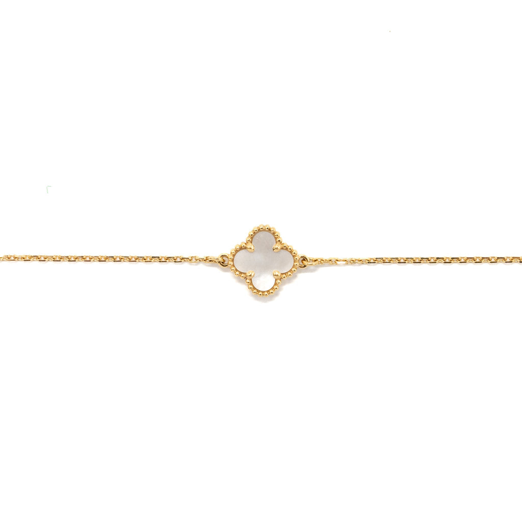 VAN CLEEF & ARPELS SWEET ALHAMBRA BRACELET 18K YELLOW GOLD / MOTHER OF PEARL