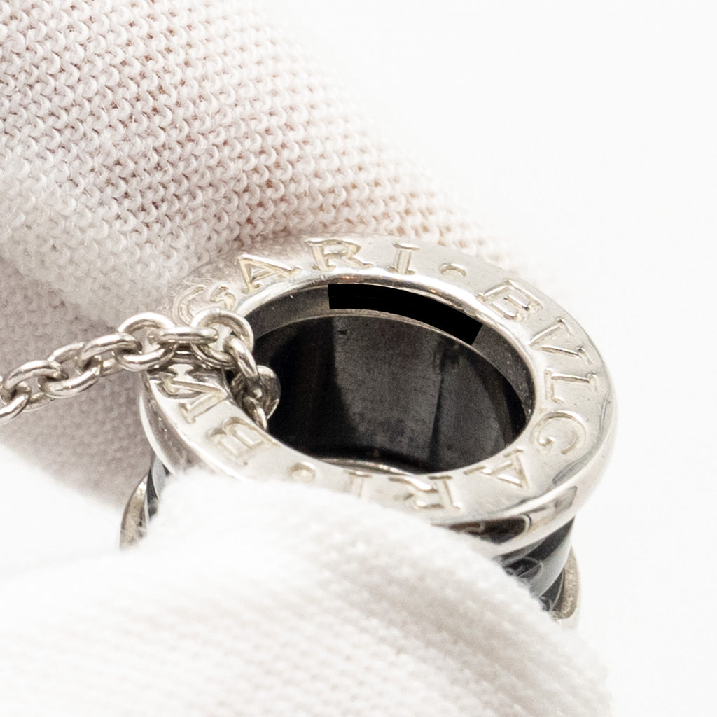 BVLGARI SAVE THE CHILDREN B ZERO NECKLACES BLACK CERAMIC/SILVER