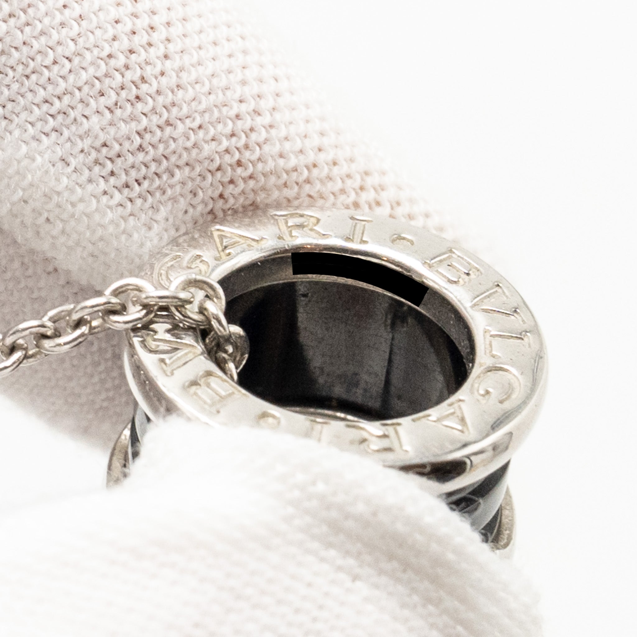 BVLGARI SAVE THE CHILDREN B ZERO NECKLACES BLACK CERAMIC/SILVER