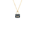 HERMES AMULETTES CONSTANCE PENDANT IN ROSE GOLD / BLACK JADE GEMSTONE