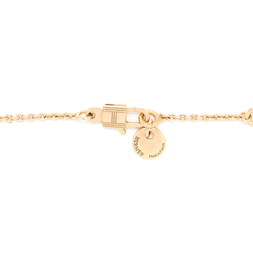 HERMES AMULETTES CONSTANCE PENDANT IN ROSE GOLD / BLACK JADE GEMSTONE
