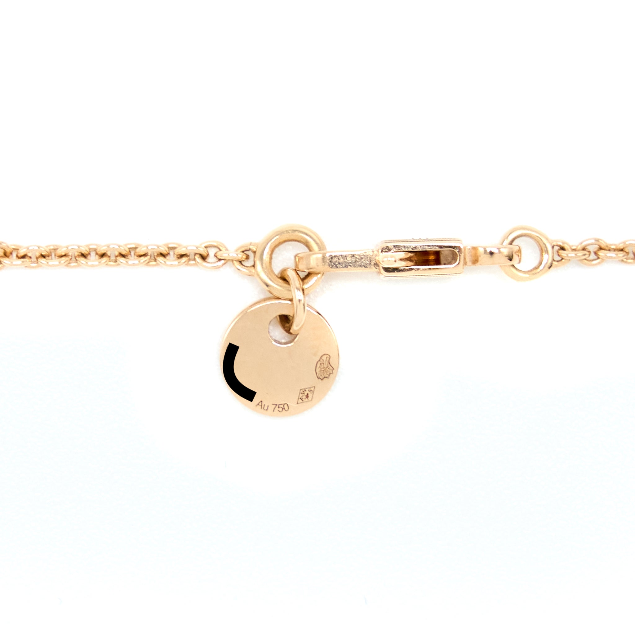 HERMES AMULETTES CONSTANCE PENDANT IN ROSE GOLD / BLACK JADE GEMSTONE