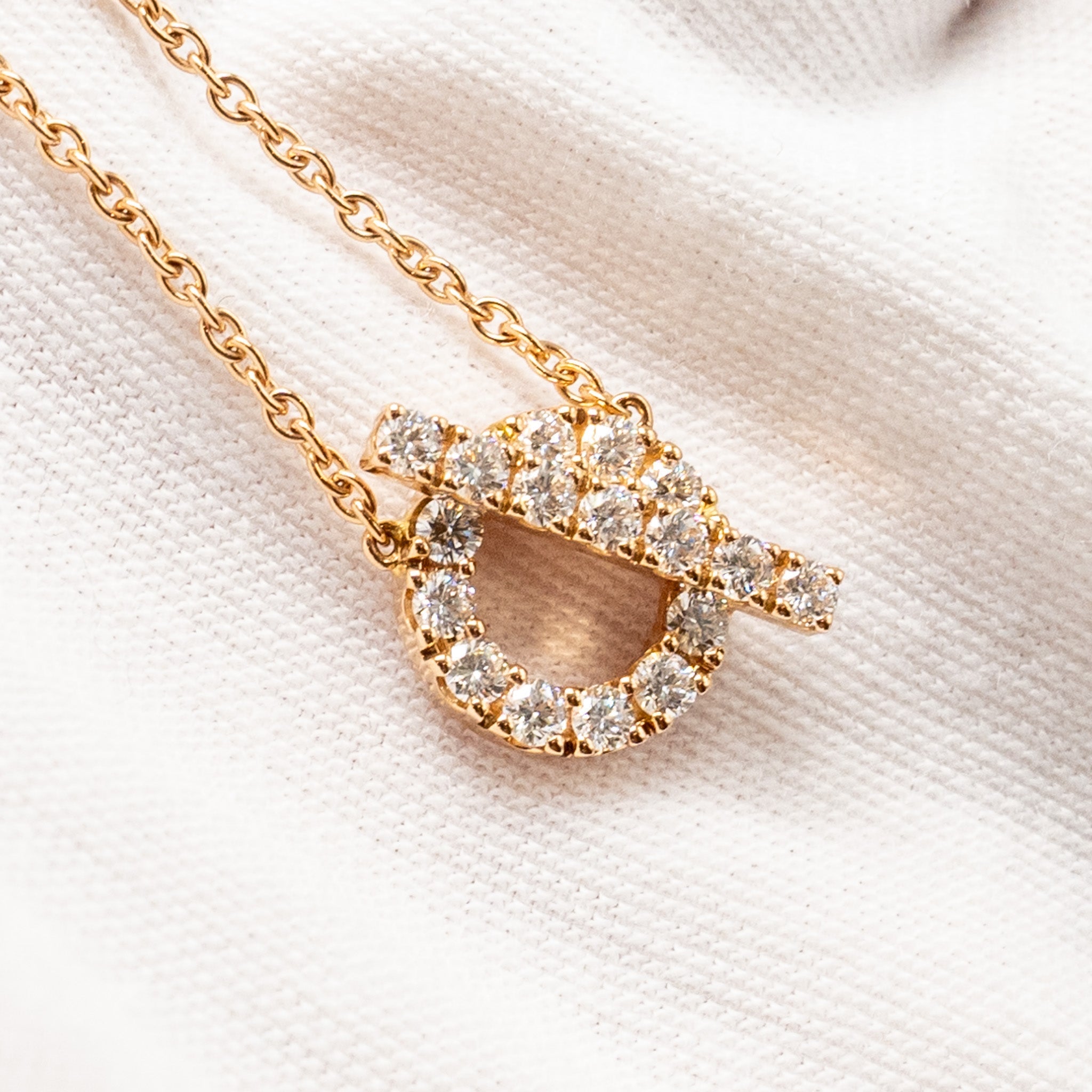 HERMES FINESSE NECKLACE ROSE GOLD DIAMONDS