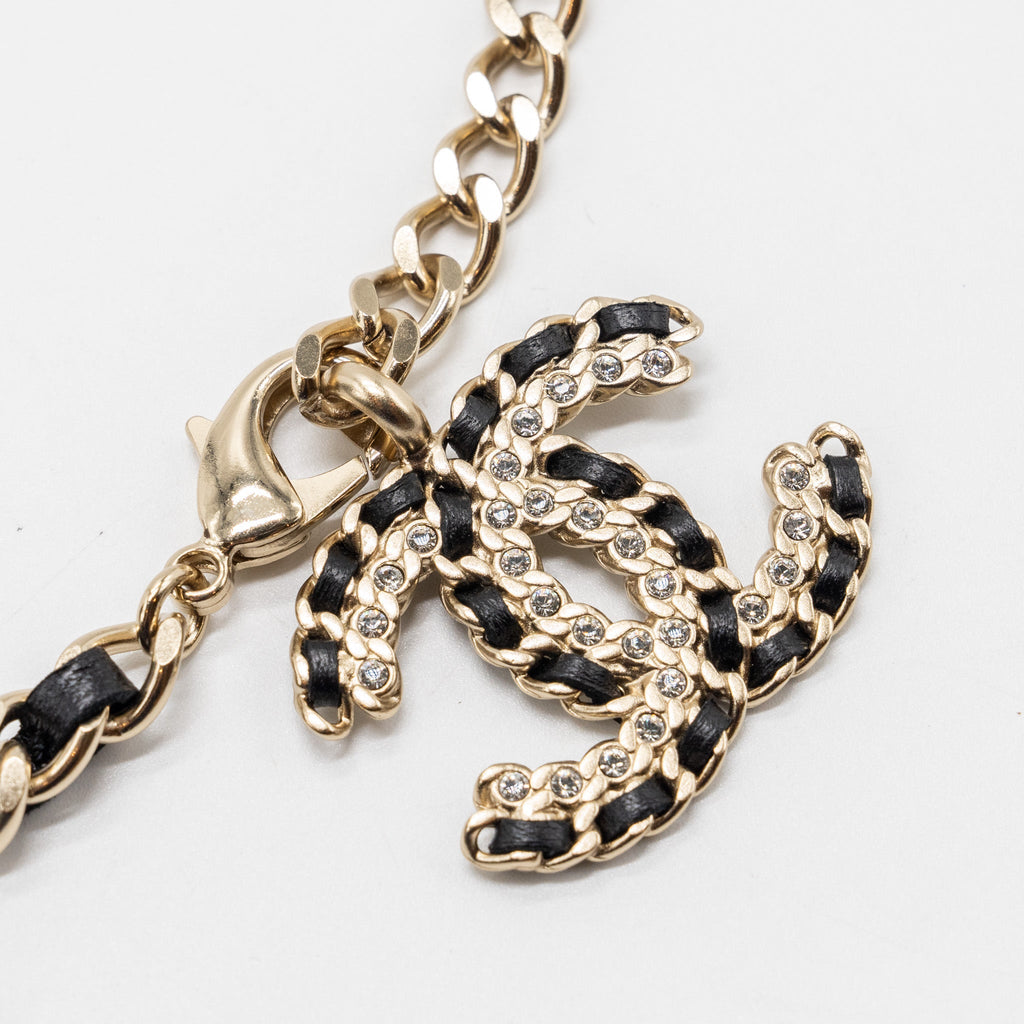 CHANEL DETAILED CC LOGO CHAIN BELT BLACK LGHW