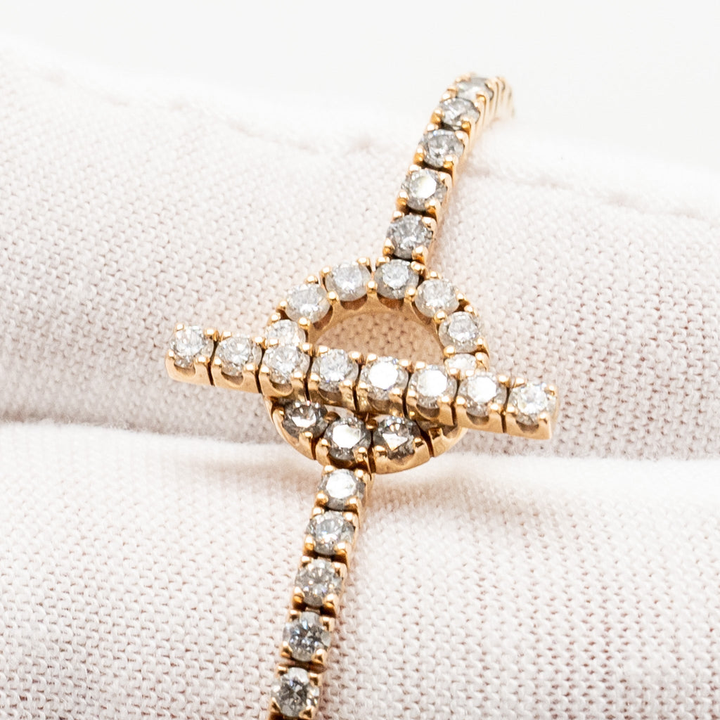 HERMES FINESSE BRACELET ROSE GOLD, DIAMONDS