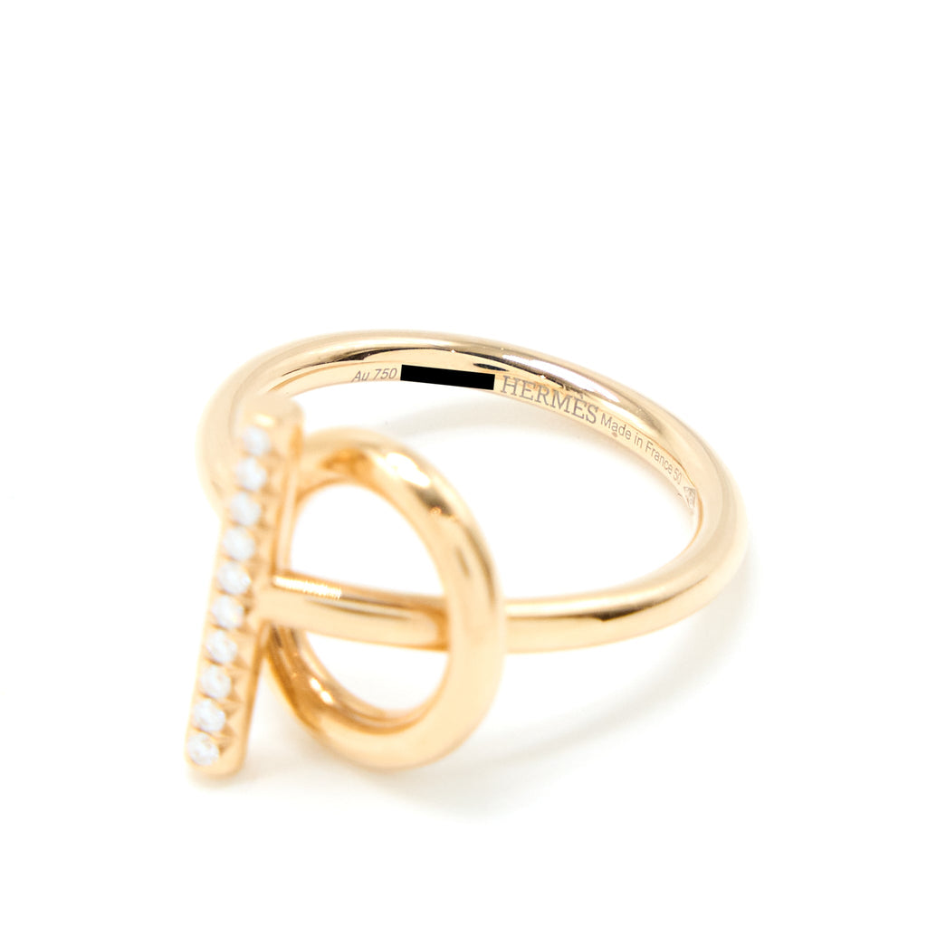 HERMES ECHAPPEE RING ROSE GOLD, DIAMONDS