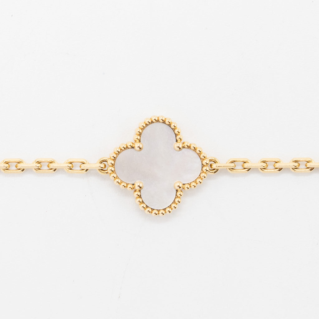VAN CLEEF & ARPELS VINTAGE ALHAMBRA 5 MOTIFS MOTHER OF PEARL YELLOW GOLD