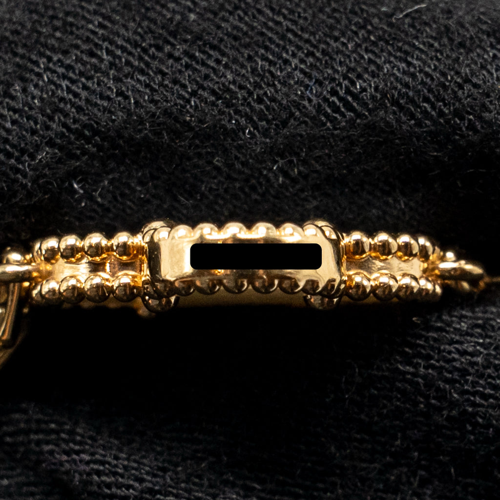VAN CLEEF & ARPELS VINTAGE ALHAMBRA BRACELET 5 MOTIFS WHITE MOTHER OF PEARL, YELLOW GOLD