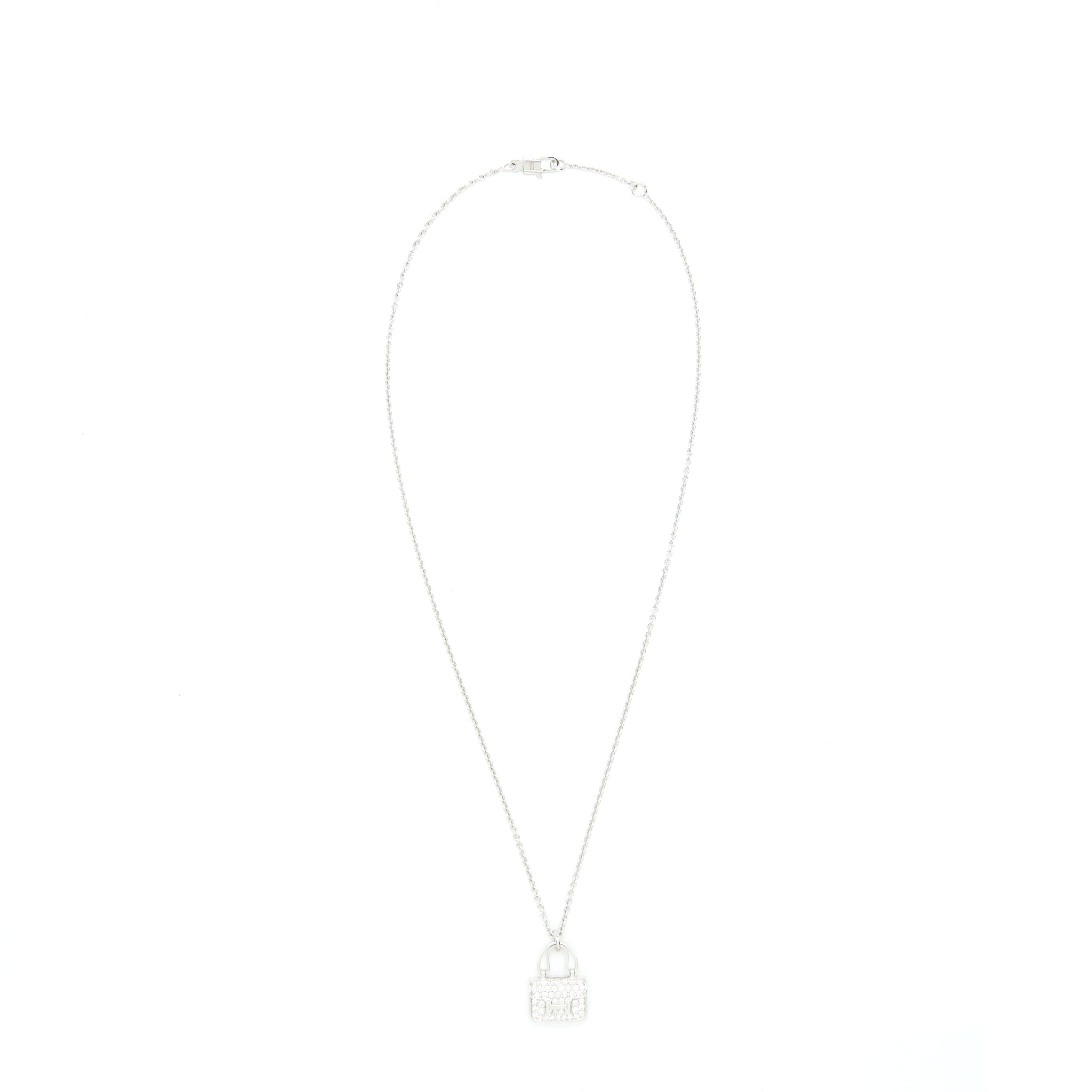 HERMES AMULETTE CONSTANCE PENDANT WHITE GOLD WITH DIAMONDS