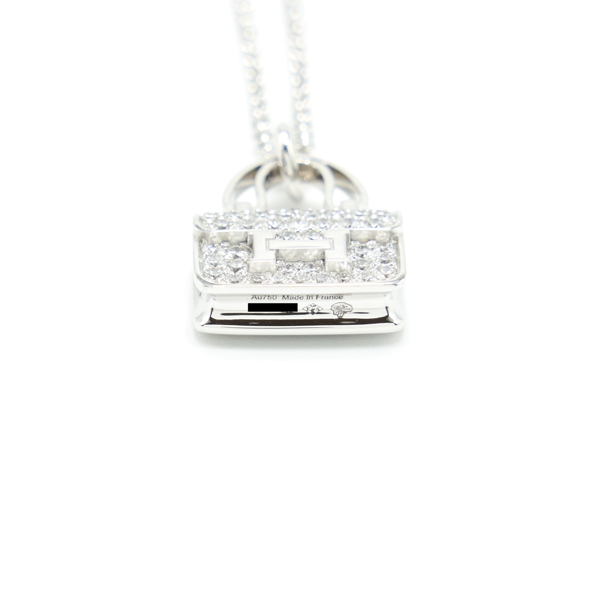 HERMES AMULETTE CONSTANCE PENDANT WHITE GOLD WITH DIAMONDS